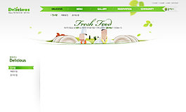 綠色網頁素材cad網頁模板
