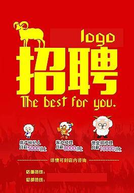 羊年招聘海報(bào)