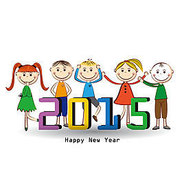 2015兒童新年背景素材