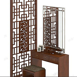 復(fù)古梳妝臺(tái)3d模型