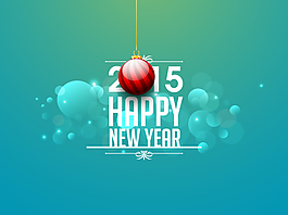 淡藍(lán)色2015新年賀卡