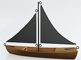 小船擺件3d模型源文件下載