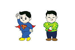 快乐小男孩超人吃货图片