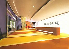 公司前台3d模型