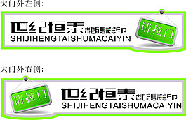 推拉門推拉標示