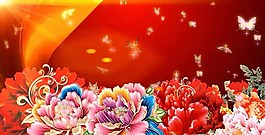 中國風喜慶新春節日舞臺背景視頻素材