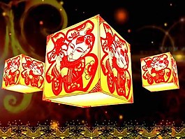 福字转动动画背景动态视频素材