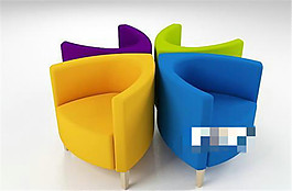 現(xiàn)代時(shí)尚彩色沙發(fā)3D模型