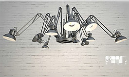 現(xiàn)代蜘蛛吊燈3D模型素材