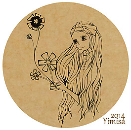 放飛夢(mèng)想少女插畫(huà)JPG圖片