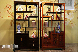 中式明清家具博古架多寶格3D模型素材