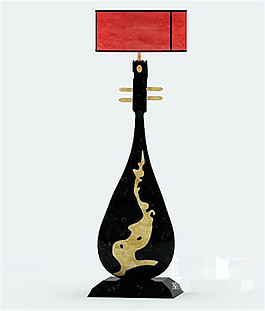 中式-琵琶落地?zé)?D模型素材