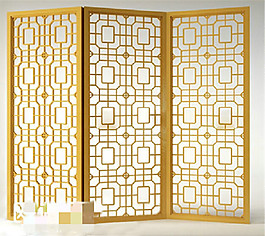 古典中式屏風(fēng)通花3D模型素材