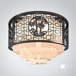 中式圓吊燈3D模型素材