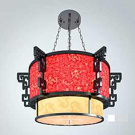 中式圓吊燈3D模型素材