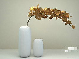 現(xiàn)代中式蝴蝶蘭插花干枝3D模型素材