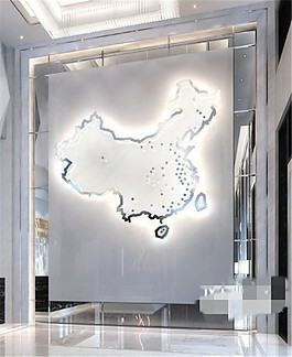中國地圖燈槽3D模型素材