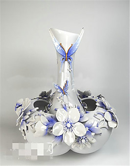 蝴蝶花瓶3D模型素材