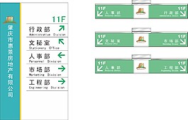 走道指路牌cdr矢量素材