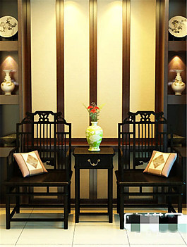 中式官帽椅3D模型素材