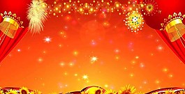 大紅燈籠向日葵春節(jié)舞臺(tái)晚會(huì)背景視頻