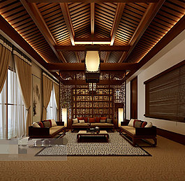 客廳設(shè)計(jì)展示3D模型素材