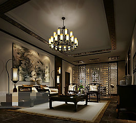 客廳場(chǎng)景素材3D模型素材