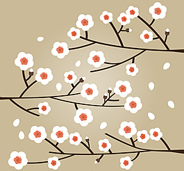 卡通白色櫻花設(shè)計(jì)矢量素材