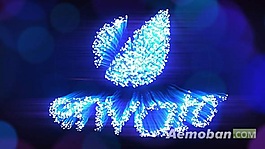 大氣光線粒子匯聚logo展示模板