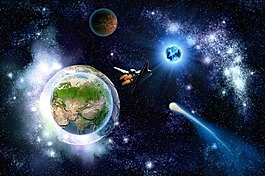 宇宙飛船飛出地球