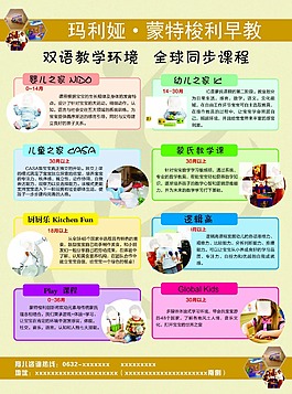 早教幼兒黃色漂亮大方育嬰PSD下載