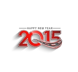 2015數(shù)字新年紅色矢量圖