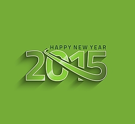 2015數(shù)字新年創(chuàng)意矢量圖綠色