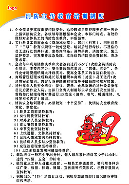消防宣傳教育培訓(xùn)制度展板