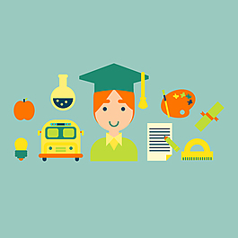 9款校園元素圖標(biāo)矢量素材