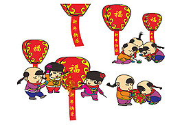 兒童放鞭炮玩耍