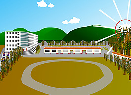 校園動畫場景flash