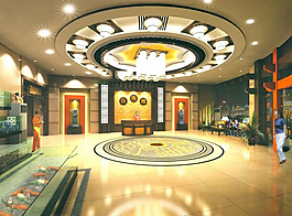 大厅接待区模型设计