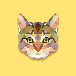 幾何動物貓矢量