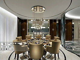豪華餐廳設(shè)計(jì)3D模型素材