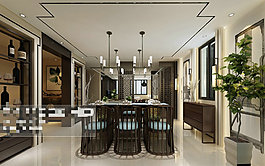 餐廳場(chǎng)景設(shè)計(jì)3D模型素材