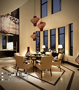 華麗餐廳設(shè)計(jì)3D模型素材