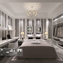 臥室室內(nèi)3D模型素材