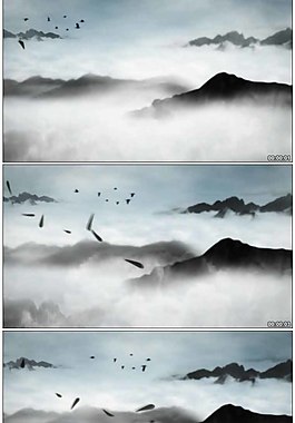 唯美仙境云霧繚繞竹葉高清動態視頻素材