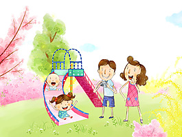 滑梯插畫