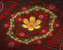 大紅色花朵