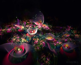 發(fā)光夢幻花朵