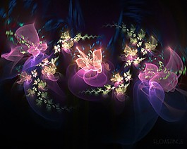 紫色光線花朵