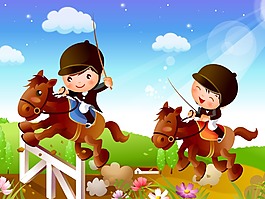 騎馬插畫