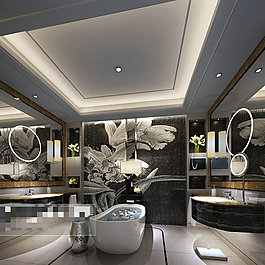 衛(wèi)浴空間場景效果3Ｄ模型素材